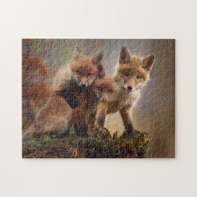 Puzzle Trois bébés Renards rouges (Horizontal)