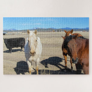 Puzzle Trois chevaux et une vache