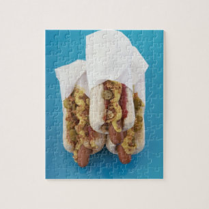 Puzzle Trois hot-dogs en petits pains