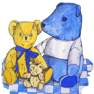 Puzzle trois mignonnes peluches en tissu de pique-nique p