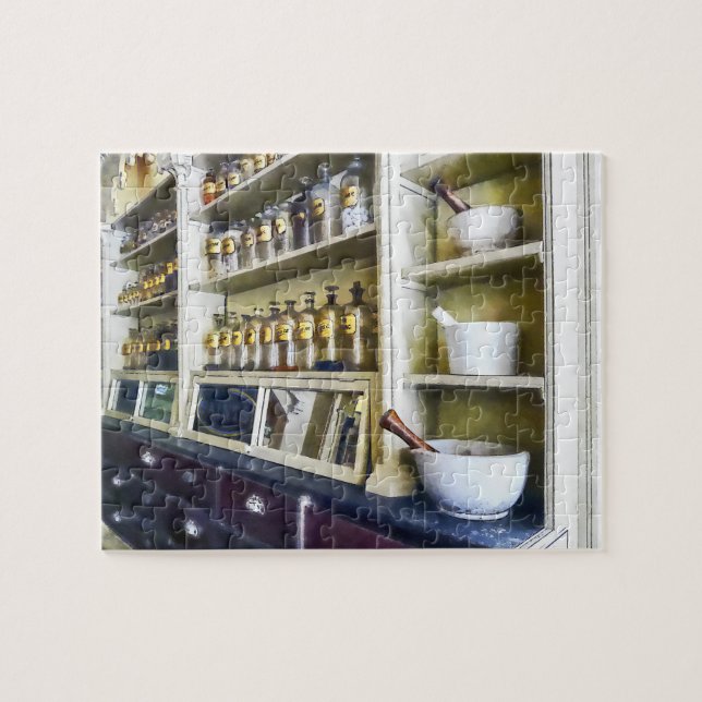 Puzzle Trois mortiers et pilons en pharmacie (Horizontal)