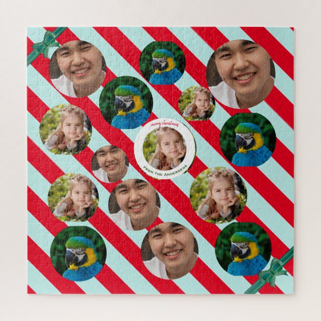 Puzzle Trois photos personnalisées Red Striade Fab Noël (Vertical)