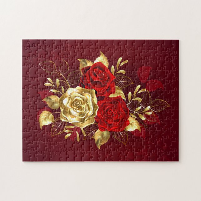 Puzzle Trois Roses de bijoux (Horizontal)