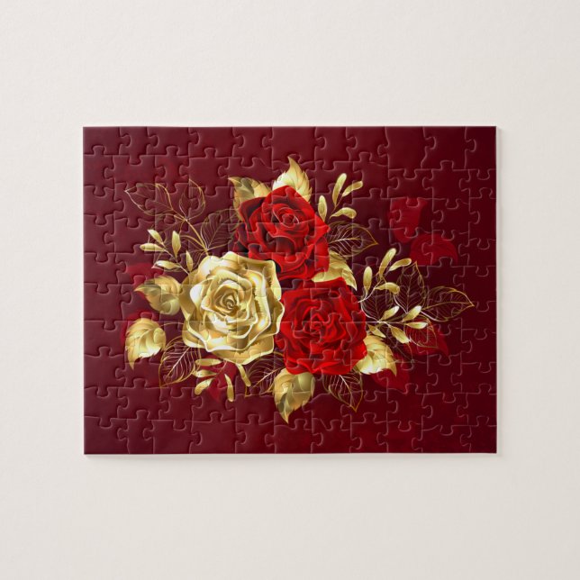 Puzzle Trois Roses de bijoux (Horizontal)