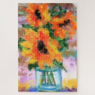 Puzzle Trois tournesols - peinture Abstraite d'art origin