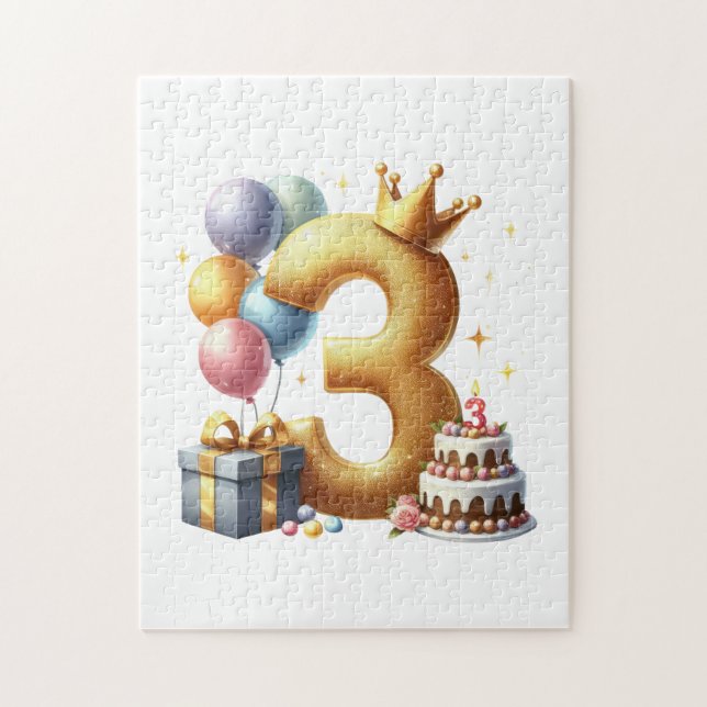 Puzzle Troisième anniversaire doré (Vertical)