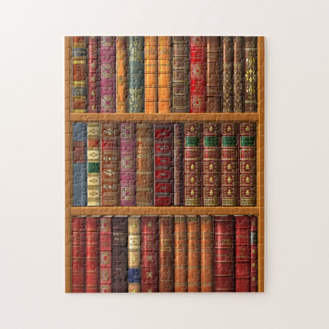 Puzzle Trompe - l ' oeil "bibliothèque française". (Vertical)