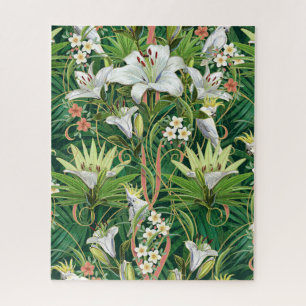 Puzzle Tropical Art Nouveau Lys & Cockatoos