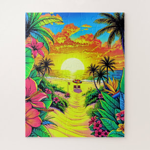 Puzzle Tropical Beach Sunset pour enfants