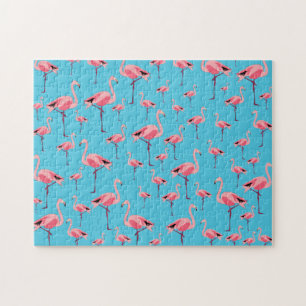 Puzzle Tropical Summer Pink Flamingo Pattern