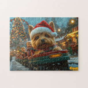 Puzzle Trottinette de chien Terrier Australien Noël