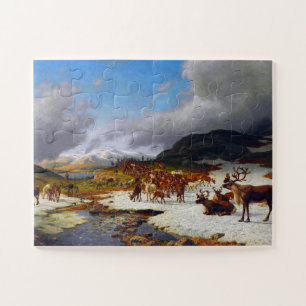 Puzzle Troupeau de rennes dans les montagnes au nord de R