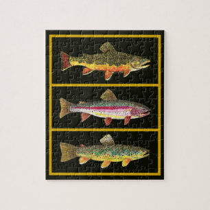 Puzzle Truite - Brown, Arc-en-ciel, Pêcheur de Brook amus