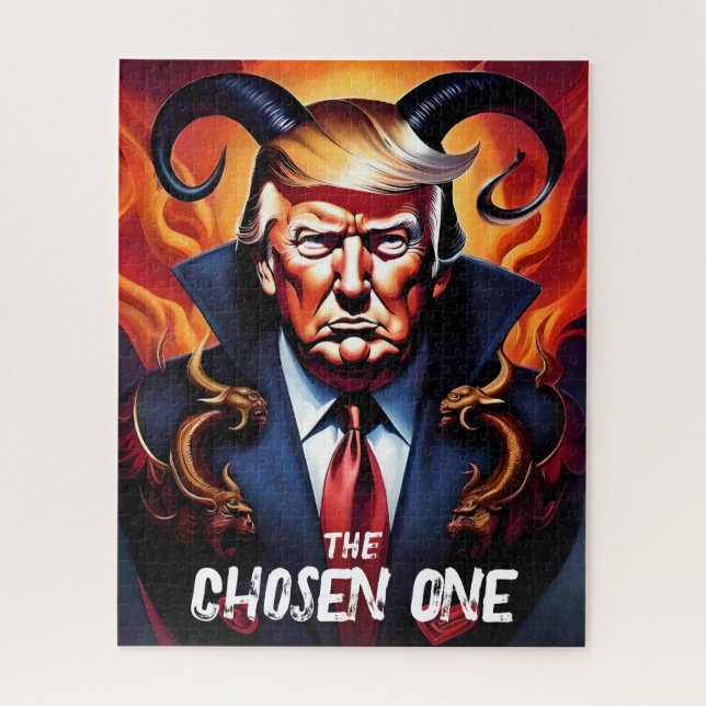 Puzzle Trump amusant avec les cornes choisies un (Vertical)