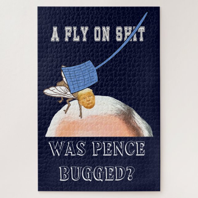 Puzzle Trump vole sur Pence Head avec Flyswatter, ZFJ (Vertical)