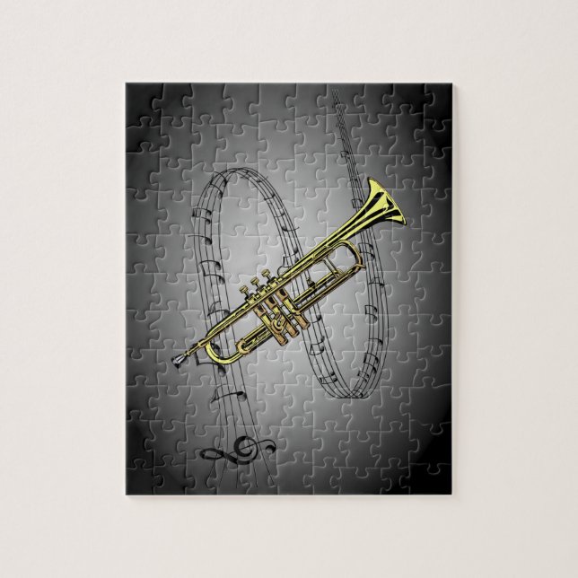 Puzzle Trumpet échelle musicale ~ Noir ~ Arrière - plan g (Vertical)