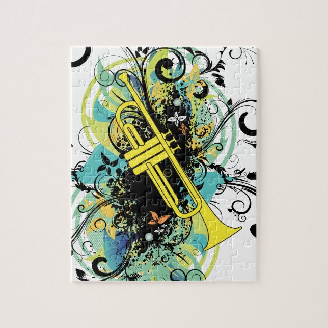 Puzzle Trumpet Grunge Swirl (Vertical)