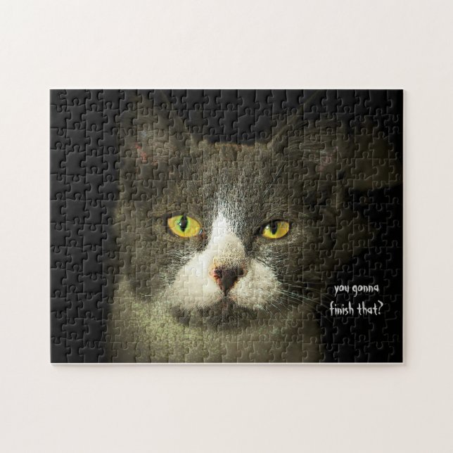 Puzzle Tu vas finir ça ? Modèle de mème de chat (Horizontal)