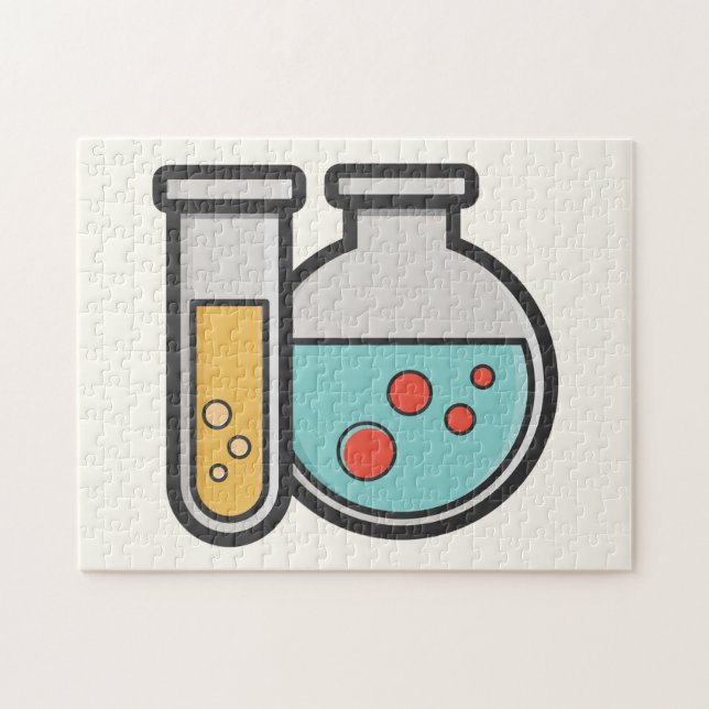 Puzzle Tube d'essai de chimie et bécher (Horizontal)