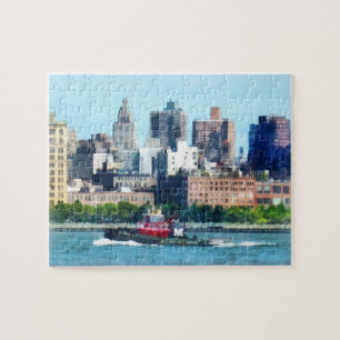 Puzzle Tugboat Against Manhattan