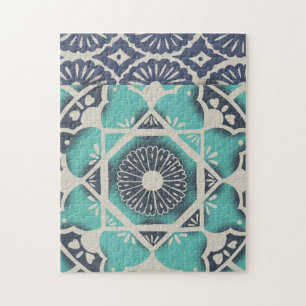 Puzzle Tuile bleue II de batik