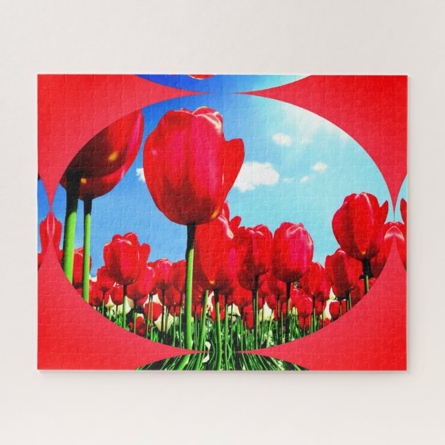 Puzzle Tulières rouges en art (Horizontal)