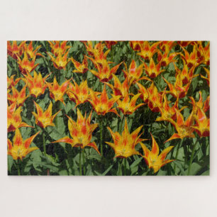 Puzzle Tulipe à fleur de lys "Fly away." Orange.