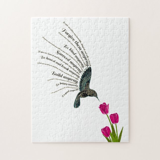 Puzzle Tulipes de colibri de prière inspirante (Vertical)