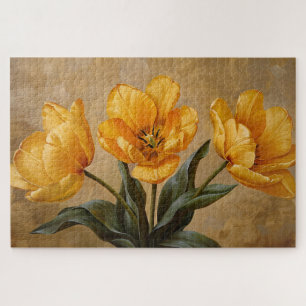 Puzzle Tulipes Jaunes Peinture à l'huile botanique