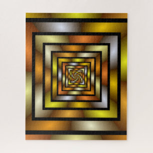 Puzzle Tunnel lumineux coloré Motif fractal graphique