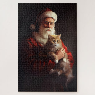 Puzzle Turc Angora Chat Santa Claus Festif Noël