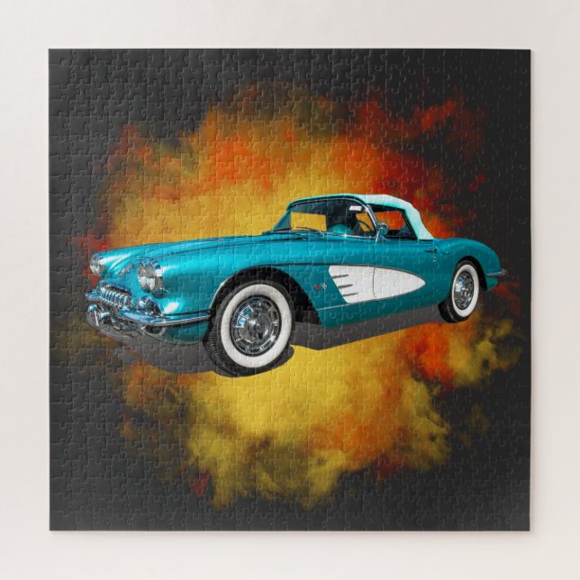 Puzzle Turquoise 59 Corvette voiture arrière - plan d'exp (Vertical)
