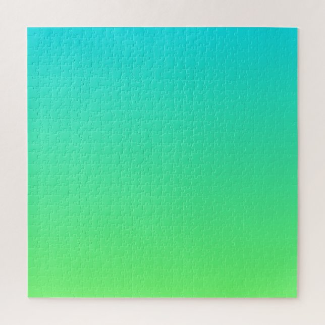 Puzzle Turquoise à Lime Green | Ombre moderne de dégradé  (Vertical)