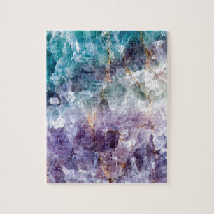 Puzzle Turquoise et cristal de quartz pourpre