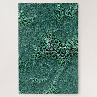 Puzzle Turquoise tachetée Octopus Fractal Abstrait Imposs