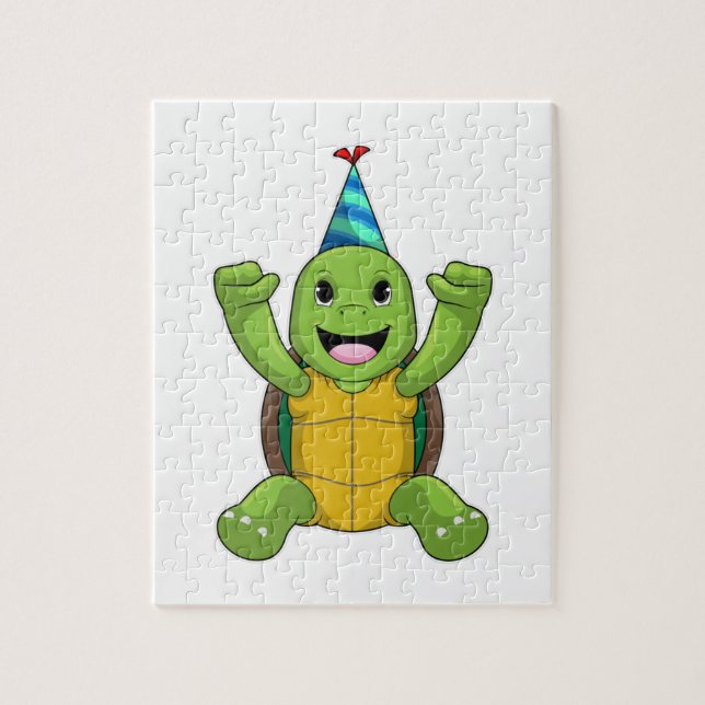 Puzzle Turtle at Birthday (Vertical)