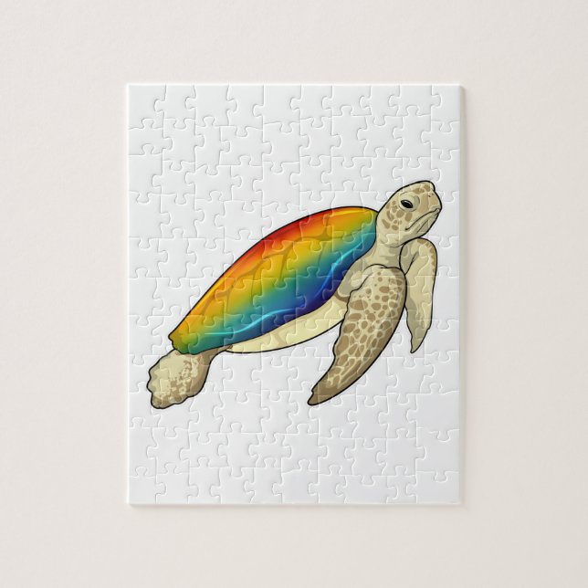 Puzzle Turtle Rainbow (Vertical)
