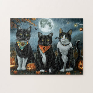 Puzzle Tuxedo Chat Halloween Éffrayant