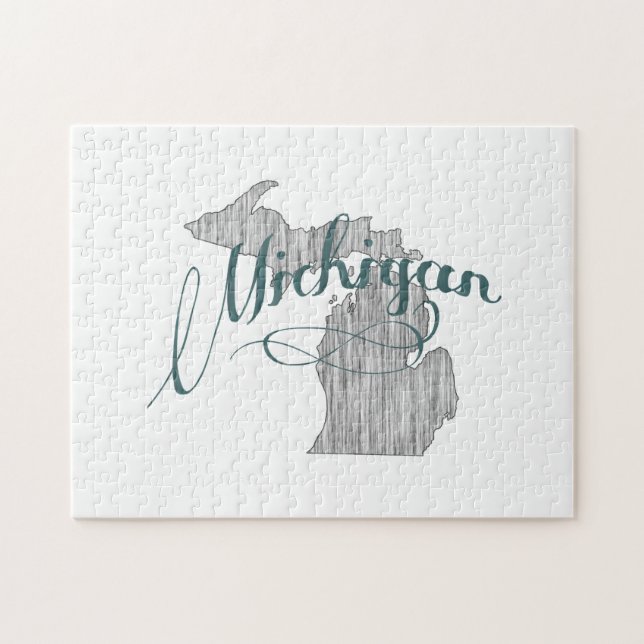 Puzzle Typographe d'État du Michigan (Horizontal)