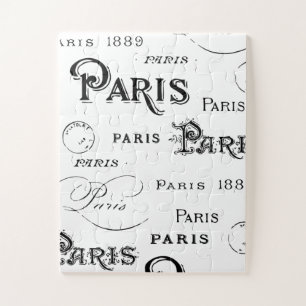 Puzzle Typographie Calligraphie Paris France Tour Eiffel