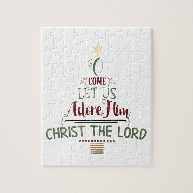 Puzzle Typographie de Noël rustique Christian Holiday (Vertical)