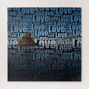 Puzzle Typographie LOVE Custom Seascape Photo