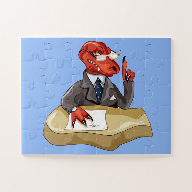 Puzzle Tyrannosaurus Rex Boss Assis À Un Bureau. 2 (Horizontal)