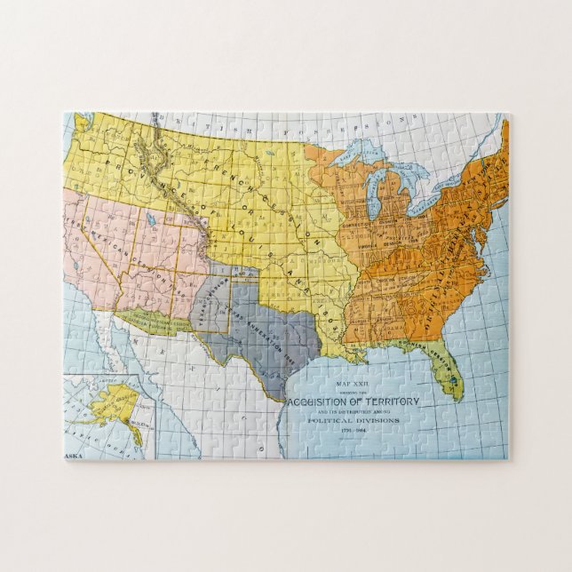 PUZZLE U.S. CARTE, 1776-1884 (Horizontal)