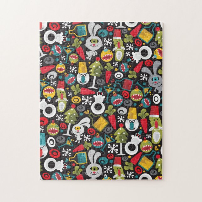 Puzzle Ugly Christmas and Happy New Year (Vertical)