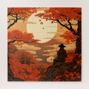 Puzzle Ukiyo-e Japon automne samouraï