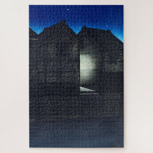 Puzzle ukiyoe - hasui - C04 - Shinkawa Rive à la nuit -