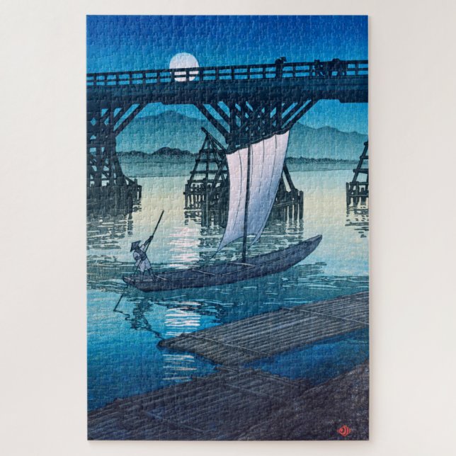 Puzzle Ukiyoe [hasui] C25 Pont Asahi, Ojiya (Vertical)