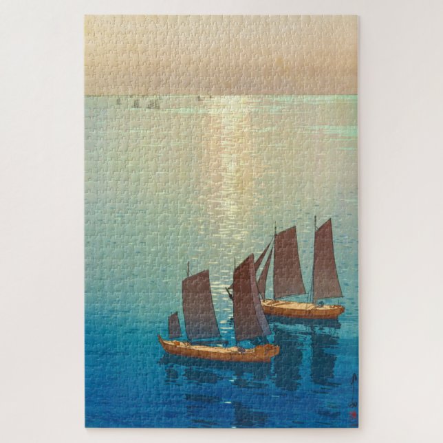 Puzzle ukiyoe - Yoshida - 01 - Mer scintillante (Vertical)