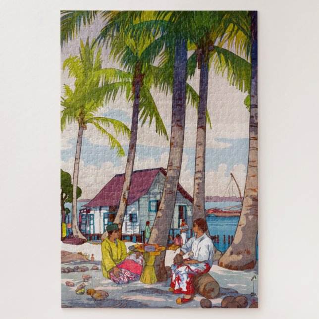 Puzzle ukiyoe - Yoshida - 06 - Singapour - (Vertical)
